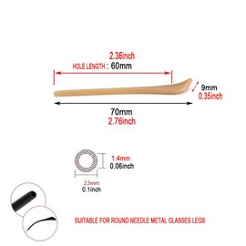 2 Pairs Sunglasses End Tips Eyeglass Ear Sock Pieces Tube Eyewear Anti-Slip Plastic Cement Comfort Replacement Tips Metal Eyeglass Legs (Golden)