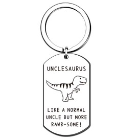 QMVMV Funny Uncle Gifts Unclesaurus Keyring from Niece Nephew Birthday Christmas Thanksgiving Gifts for Uncle