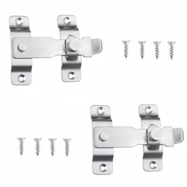 Edelstahl-Türriegelschloss, Fensterriegel, Klappriegel und Deadbolt Lock. Geeignet als Riegel für Gartentor und Türverriegelung außen Garden Gate Latch (Silberfarben)