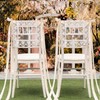 Breling 2 Pcs Lace Just Married Wedding Chair Signs Sweetheart