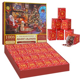 Jigsaw Advent Calendar 2024, Puzzle Advent Calendar 2024 with 24 Boxes 1008 Pcs, Advent Calendar Puzzle for Girls And Boys, Advent Calendar Jigsaw 2024 Gifts for Adults and Kids