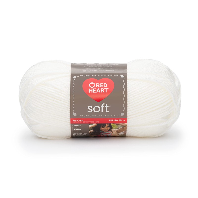 Red Heart Soft White Yarn - 3 Pack of 141g/5oz