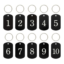 StayMax Aluminum Numbered Tags Key Tags ID Tags (1-25, Black)