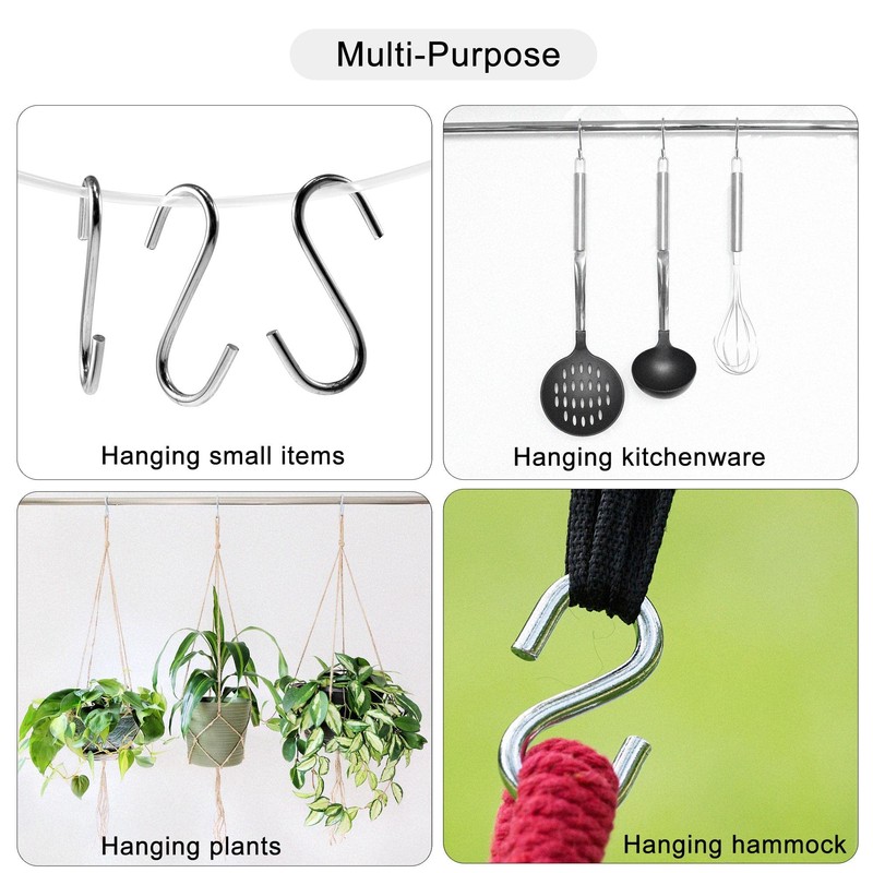sourcing map S Hooks 1.18 Inch Long Stainless Steel Hanger