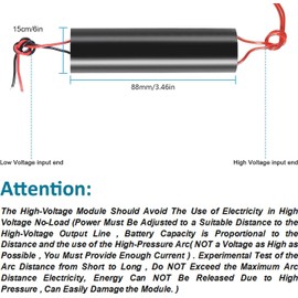 Gebildet Generatore di Alta Tensione DC 6-12V a 1000kV Boost Step-Up Inverter Generatore di Impulsi ad Arco Modulo di Potenza Trasformatore ad Alta Tensione (Confezione da 2)
