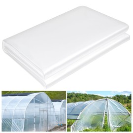10 x 26 FT Clear Greenhouse Plastic Sheeting, 6 Mil Polyethylene Film Heavy Duty, Water Sun Frost Wind Dust Resistant Winter Hoop House Toughness Plastic Cover for Farming, Gardening, Agriculture, DIY