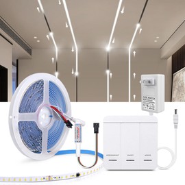 CHNMALITAI 10m/Roll Running Water Flowing LED Strip Light 24V 1200LED Touch Panel Controller White LED Strip Lights 6500K Horse Running Race LED Tape Light for Home Bedroom Decor