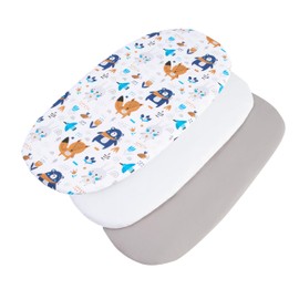 Medi Partners Set of 3 Fitted Sheets Pram 86 x 40 cm 100% Cotton Mattress Protector Baby