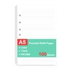 7-Hole Lined Refills Paper, A5 Filler Paper for Planner Inserts,