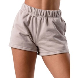 Kamo Fitness CozyTec Sweat Shorts Women High Waisted Lounge Comfy Casual Cotton Shorts with Pockets (Porpoise, M)