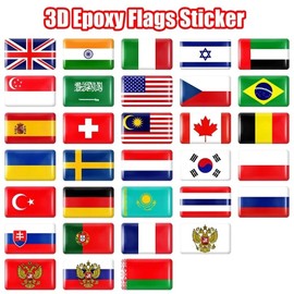 Car Interior Decal Set, 10 Pieces, Multi-Country Designs (Czech Republic)