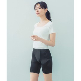 Wing/Wacoal KQ0821 Women's Girdle, Exercise while Walking, Long Length, Slimming Pants, Black