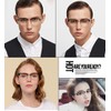 ALWAYSUV Retro Metal Semi-Rimless PC Clear Lens Unisex Glasses Black
