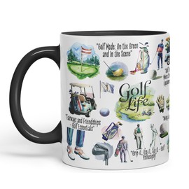 Vixar Golf Life Golfer Sport Witz sarkasm sarkastische Keramiktasse für Tee, Kaffee, Heißgebrühtes Gebrühen, 330 ml, Geschenk (schwarz)
