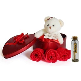 ME & YOU Romantic Gifts, Surprise Box with Message Bottle for Wife, Girlfriend, Boyfriend, Fiance, Lover on Valentine's Day, Birthday, Anniversary and Any Special Occasion, Red