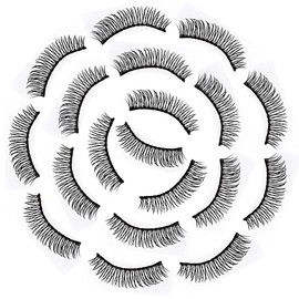 ZHIYE False Eyelashes, 10 Pairs Faux Mink False Lashes Long Thick Eyelashes for Makeup Eyelashes Extension, 3D Hand-made Natural Reusable Fake Eye Lashes with Tweezers