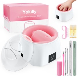 Yokilly Nail Soaking Bowl Heated: 50% Faster Nail Soak off Bowl for Women Nail Beginner - Electric Manicure Nail Bowl for Home Salon (White)