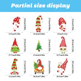 Hiwevvy 136PCS Christmas Window Clings-9 Sheets Gnome Window Decals Christmas Snowflake Static Clings for Glass Windows for Xmas Holiday