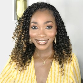 Fulcrum Goddess Box Braids Crochet Hair 10 Inch, 9 Packs Box Braids Crochet Hair for Women, Crochet Braids with Curly Ends (10Inch, T27#)