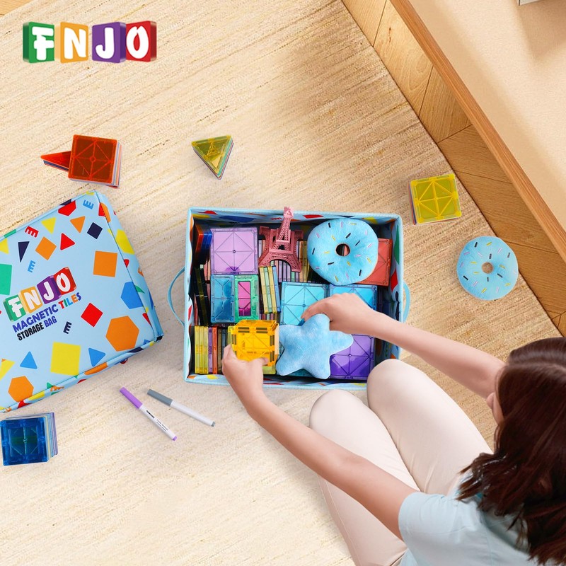 FNJO Toy Storage Bin,Foldable Toy Organizer with Lid, Playroom Organizer,Toy