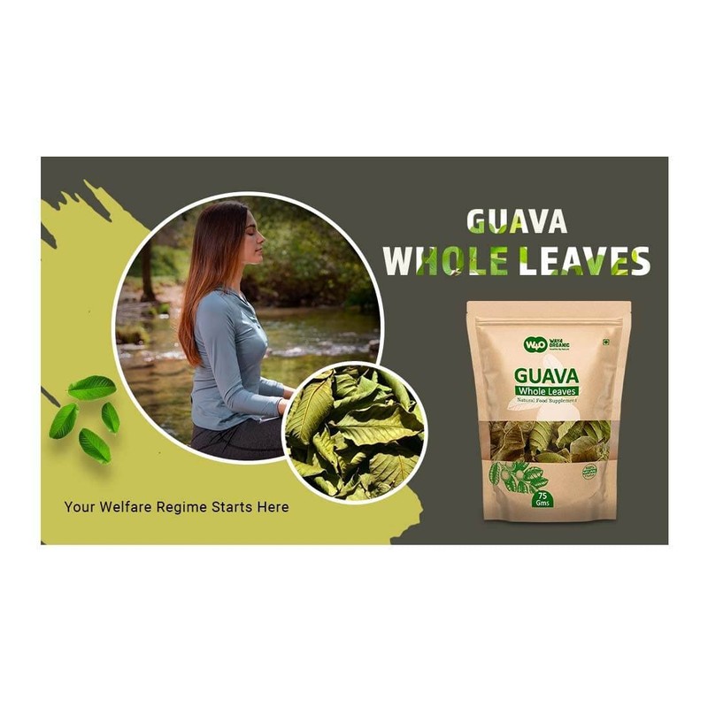 Guava Whole Dry Leaves 2.65 oz(75 grams), Loose Leaf Tea,