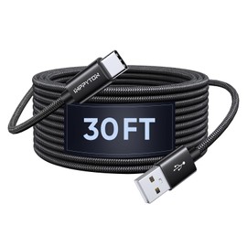 INPPYTON USB C Cable 30Ft, Extra Long USB C Cable Premium Nylon Braided 30 Foot USB A 2.0 to Type C Charging Cord [NO Data] for USB-C Phone, Tablet, Galaxy, Camera, and Other USB-C Device