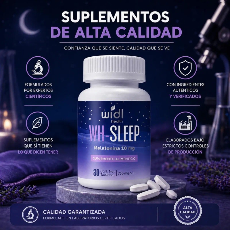 Melatonina Widl Health Máx Potencia Pastillas Dormir Mejora Descanso Sabor
