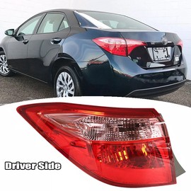 WenQi Left Driver Side Outer Tail Light Lamp For 2017 2018 2019 Toyota Corolla L/LE/CE