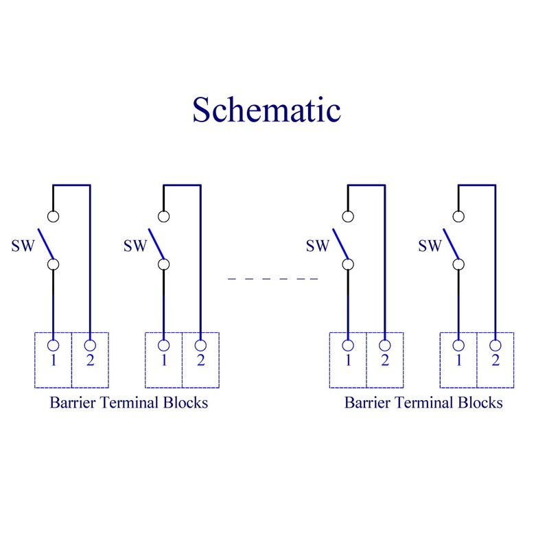 DIN Rail Mount Rocker Switch Module, 10Amp 250VAC/50VDC (16 Channel)