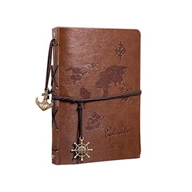 GamTelightpe Weltkarte Fotoalbum, 18 x 22 cm, Leder, Scrapbooking, Vintage, Hochzeit, Fotoalbum, Braun