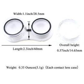 HAHIYO Contact Lens Case Box Holder Diameter 25mm Durable Leakproof Light Convenient Left/Right Eyes Contact Lens Container Soak Storage Kit For Storing Small items Travel Acrylic Clear Black 5 Pack