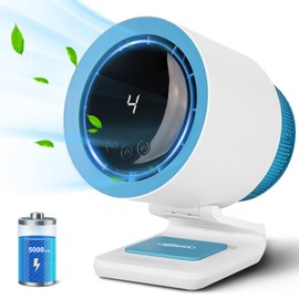 Desk Fan, Small Fan for Bedroom , Portable Fan with Air Purifier,Personal Fan with Four Different Emotions,Desk Fans Small Quiet,4 Speed Adjustment,Cooling Fan for Home, Office, Bedroom(5000mAh)