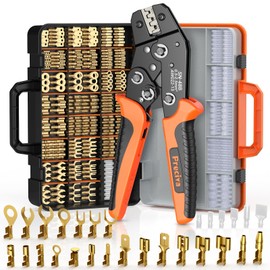 Preciva Spade Connector Crimping Kit, 28 Types Wire Connector Kit Wire Crimper AWG 22-13 with 420PCS Female Male Spade Connectors 2.8MM-6.3MM and 270 PCS Insulation Sleeves