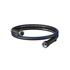 DEWENWILS Short Garden Hose 5 ft x 5/8", Hybrid Water Hose with Rotate Handle, Heavy Duty, Lightweight, Flexible Hose for Plants, Car, Yard, 3/4 Inch Solid Fittings, Drinking Water Safe, Black Blue