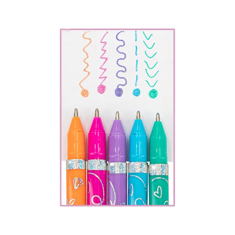 Depesche TOPModel 12743 Glitter Gel Pen Set in Transparent Pouch