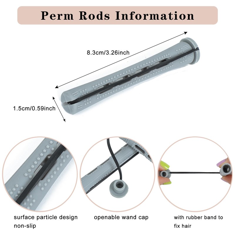 Perm Rods For Short Hair 60 Pcs Grey Small Perm