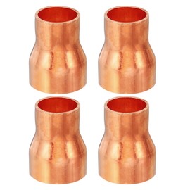 PATIKIL 7/8" to 5/8" ID Copper Reducer, 4pcs 99.9% Pure Copper Reducing Coupling Pressure Fitting Pipe Tube Connector Adapter with Sweat Solder Connection for HVAC Refrigeration System