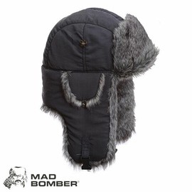 Bomber Mad Bomber Supplex Bomber Hat (L)- Gry/Gry Faux Fur