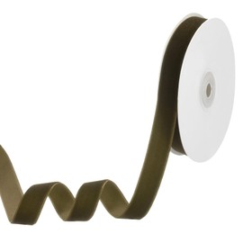 M METERXITY Army Green Velvet Ribbon, 10 Yards 5/8 Inch Wide Nylon, Single Sided Thin Velvet Ribbon for Gift Wrapping, Wedding Bouquet, Hair Bows, Wreath Decoration, DIY Craft Fabric Ribbons