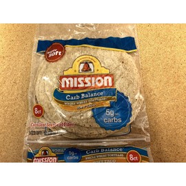 Mission Low Carb Soft Taco Whole Wheat Tortilla's 12oz./8 Ct. (Pack of 6)