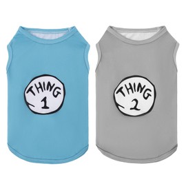 CuteBone Dog Shirts 2-Pack Soft Pet Clothes Breathable Summer Vest for Small Puppy and Stretchy Cat Apparel 2BX20M-D