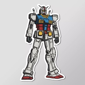 RX-78-2 Gundam Mobile Suit Anime Glossy Vinyl Die Cut Sticker 4"L x 2.5"W