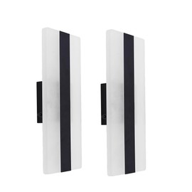 Facon 12V RV Vanity Wall Sconces with Switch - 2 Pack, LED Vertical Striped Wall Sconce/Ceiling Mount Flush Light, 12Volts Interior Light for RV, Camper, Motorhome