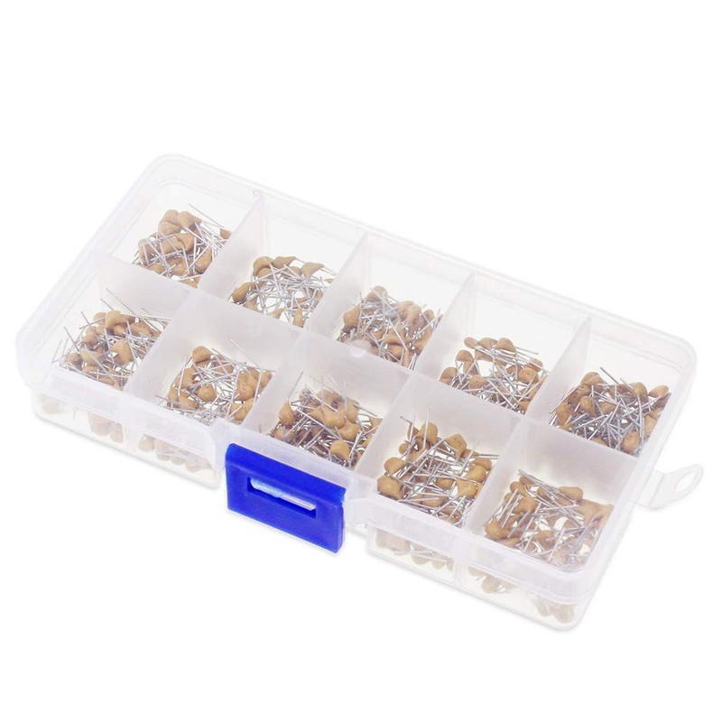 Youmile 500 Pcs Multilayer Ceramic Capacitor Assortment Kit 10 Values