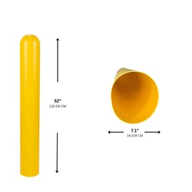 Innoplast BollardGard 7" x 52" 1-Pack Round Top Bollard Cover (Yellow No Tape)