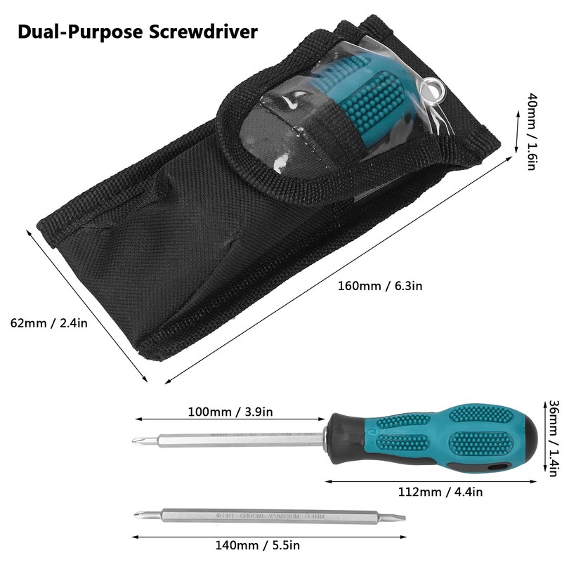 Double Ended Screwdriver, 3 Piece Screwdriver Bit Set, Cross and