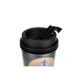 Silver Buffalo Nightmare Before Christmas - Taza de plástico con purpurina (454 ml), color negro