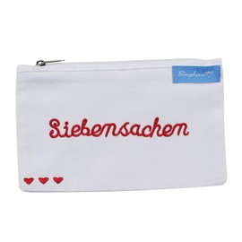White Cosmetic Bag/Wash Bag „Siebensachen“ (odds and ends) by German Label Ringelsuse 100% Cotton