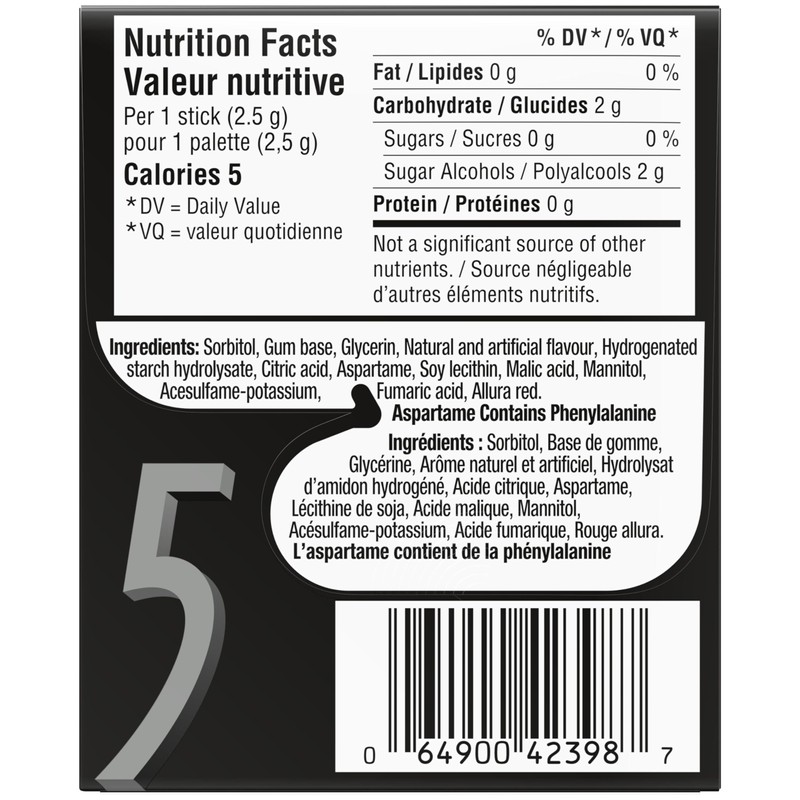 Wrigley 5 Prism Electric Watermelon Gum, 10ct x 15pcs, (Imported