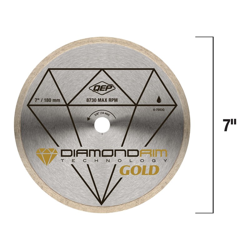QEP 7" Continuous Rim Premium Diamond Blade for Wet or